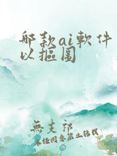 哪款ai软件可以抠图