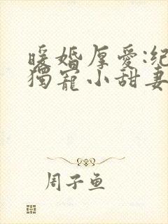 暖婚厚爱:纪总独宠小甜妻
