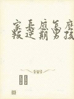 家长应怎么教育叛逆期男孩