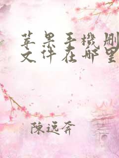 苹果手机删除的文件在哪里可以找到