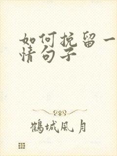 如何挽留一段感情句子