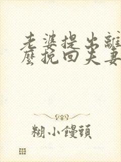 老婆提出离婚怎么挽回夫妻感情