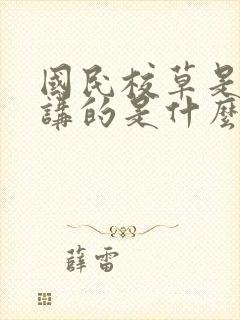 国民校草是女生讲的是什么