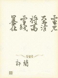 暴雪将至电视剧在线高清免费观看