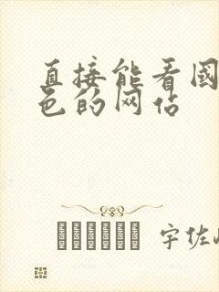 直接能看国产黄色的网站