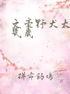 文豪野犬太宰治几岁