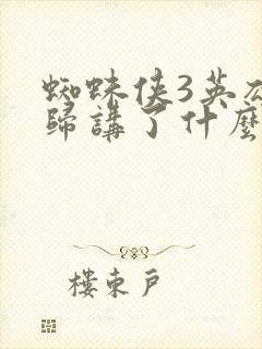 蜘蛛侠3英雄无归讲了什么