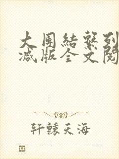 大团结系列无删减版全文阅读