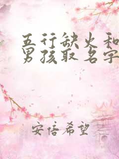 五行缺火和金的男孩取名字