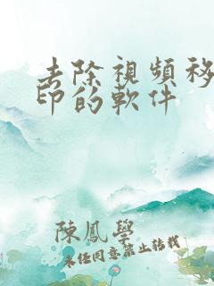 去除视频移动水印的软件