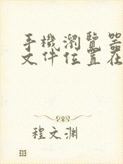 手机浏览器下载文件位置在哪