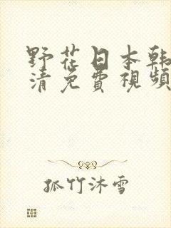 野花日本韩国高清免费视频观看