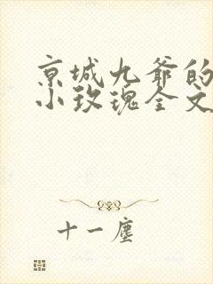 京城九爷的重生小玫瑰全文阅读