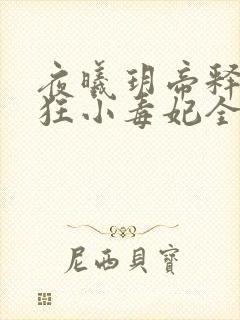 夜曦玥帝释天轻狂小毒妃全文免费阅读