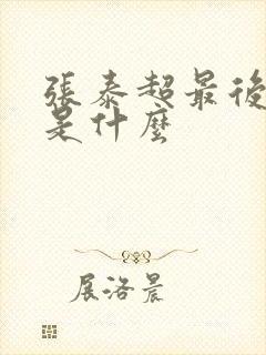 张泰超最后结局是什么