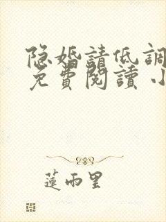 隐婚请低调全文免费阅读 小说