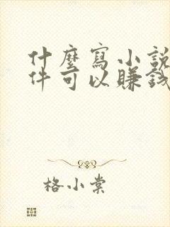 什么写小说的软件可以赚钱