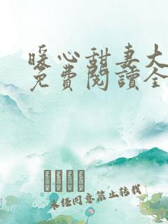 暖心甜妻大结局免费阅读全文