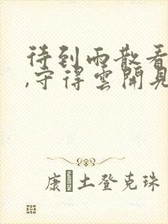 待到雨散看天青,守得云开见月明