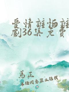 爱情谁怕谁电视剧36集免费观看