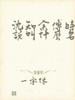 沈知余傅时晏小说叫什么名字