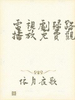 电视剧归路在线播放免费观看高清