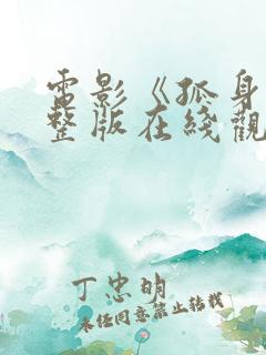 电影《孤身》完整版在线观看