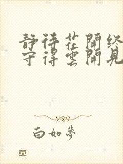 静待花开终有时守得云开见月明是什么意思