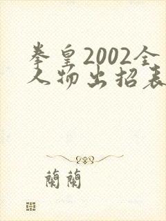 拳皇2002全人物出招表