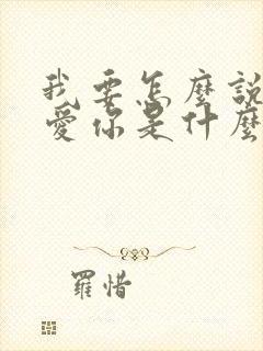 我要怎么说我不爱你是什么歌曲