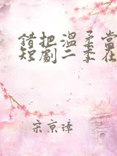 错把温柔当情深短剧二季在线观看