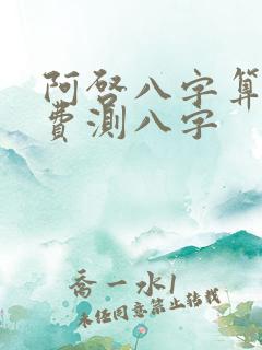阿启八字算命免费测八字