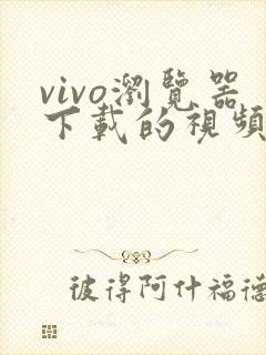 vivo浏览器下载的视频存放到哪里