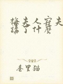 梅夫人宠夫日常讲了什么