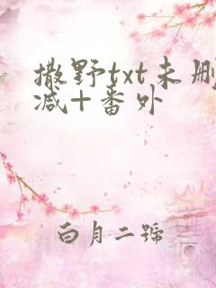 撒野txt未删减+番外