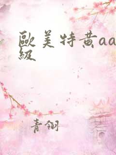 欧美特黄aa一级