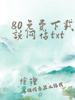 80免费下载小说网站txt