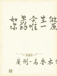 如果今生做不了你的唯一原唱是谁