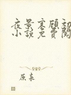 夜景寒顾初暖的小说免费阅读