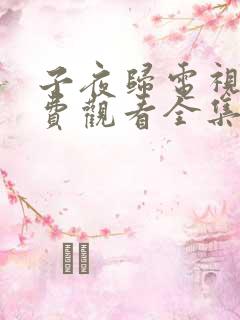 子夜归电视剧免费观看全集高清免费