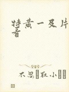 特黄一及片免费看