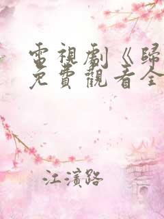 电视剧《归路》免费观看全集高清