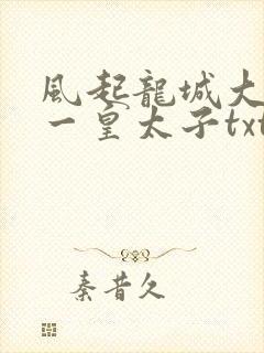 风起龙城大唐第一皇太子txt下载