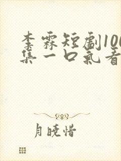 李霖短剧100集一口气看完