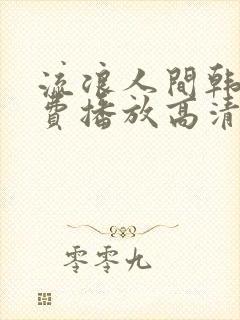 流浪人间韩剧免费播放高清