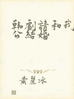 韩剧请和我的老公结婚