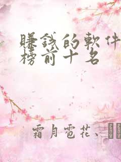 赚钱的软件排行榜前十名