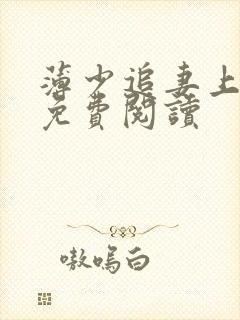 薄少追妻上瘾了免费阅读