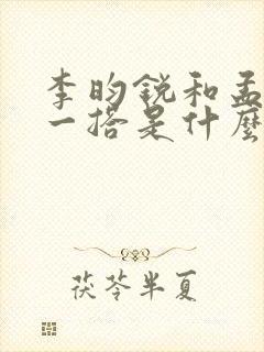 李昀锐和孟子义一搭是什么剧