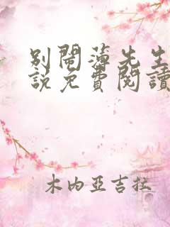 别闹薄先生的小说免费阅读